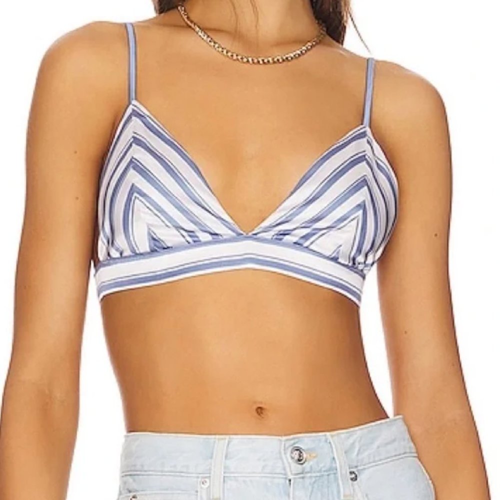 NWT SER.O.YA Iris Silk Stripe Bralette